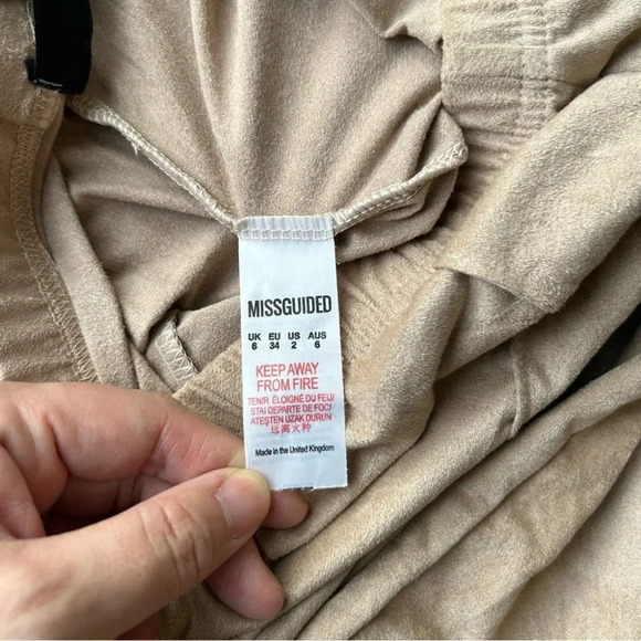 NWT  Missguided Faux Suede Tan Colour Leggings - Picture 10 of 14